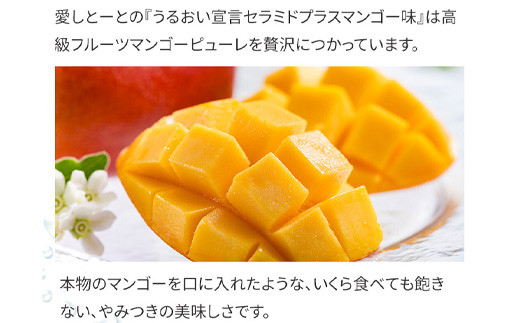 高級マンゴーピューレを贅沢に使っており
本物のマンゴーを口に入れたような、いくら食べても飽きない
やみつきの美味しさです。