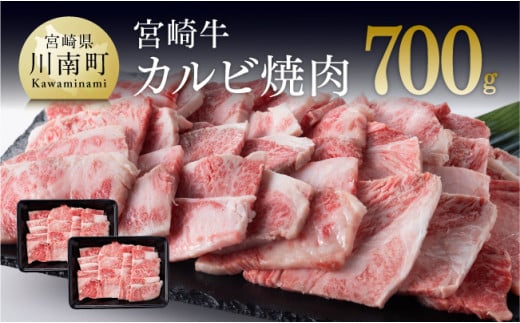 宮崎牛 カルビ 焼肉 700g (350g×2) 年内発送 年内配送 選べる発送月 肉 牛 牛肉