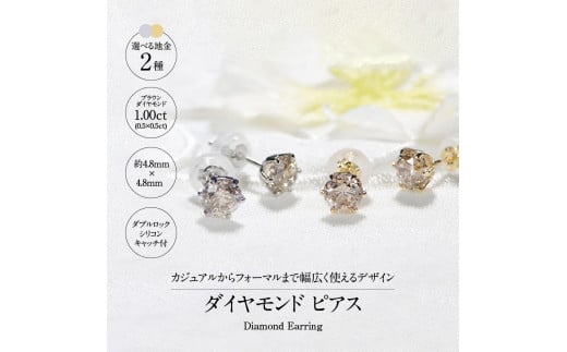 ダイヤ0.5×0.5ct ピアス（選べる2色） - 山梨県甲府市｜ふるさと