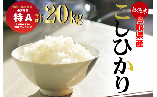 白米20キロ、令和２年、鳥取県産コシヒカリ - 米/穀物