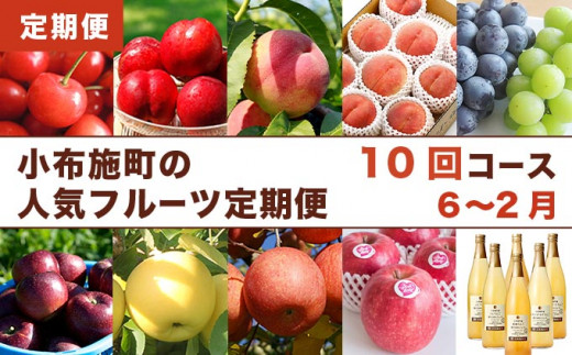 年10回定期便 小布施町の人気フルーツ定期便10回コース 小布施屋 22年6月中旬 発送 数量限定 長野県 フルーツ 果物 ネクタリン もも 白桃 シャインマスカット 林檎 りんご リンゴ お楽しみ りんごジュース 信州 長野県小布施町 ふるさと納税 ふるさとチョイス