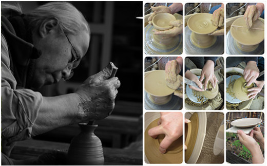 大杉皿窯では、創業46年、家族4人で運営しています。
土物ならではの温かみのある作品を日々作陶しています。