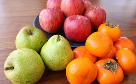 フルーツセット（ラ・フランス、りんご、柿）４ｋｇ　0127-2228