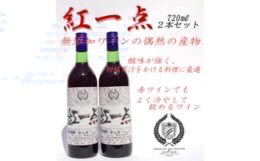 無添加ワイン「紅一点」赤ワイン2本セット