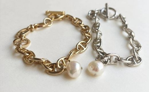 [Cherieオリジナルブレスレット]pearl chain brace / silver 1271039 - 東京都渋谷区