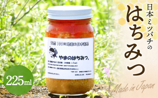 日本蜜蜂の蜂蜜 225ml ハチミツ 日本ミツバチ 百花蜜 天然100％