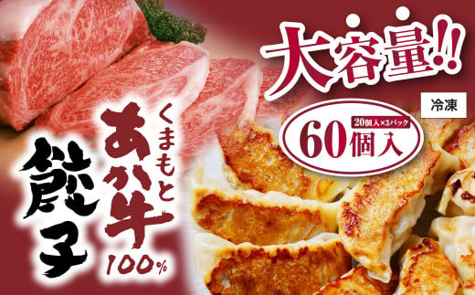 くまもとあか牛 100％ 餃子 合計60個 (20個入 1パック)×3パック 799906 - 熊本県人吉市