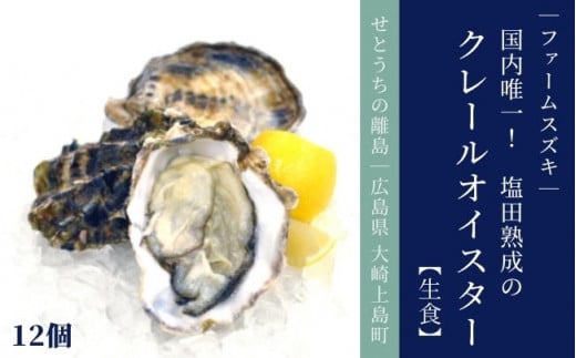 [11〜5月発送] 大崎上島産 塩田熟成の牡蠣 クレールオイスター12個【生食】 498405 - 広島県大崎上島町