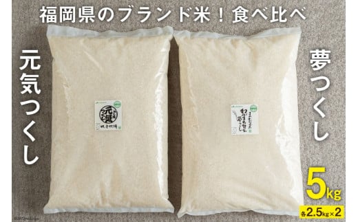 福岡県のブランド米 ! 「夢つくし2.5kg」 & 「元気つくし2.5kg」食べ比べ / 南国フルーツ / 福岡県 筑紫野市 338391 - 福岡県筑紫野市