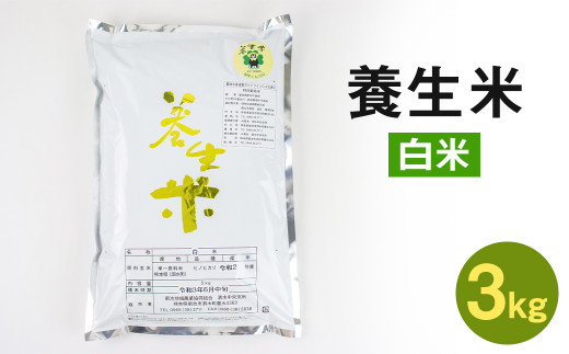 熊本県菊池市産 養生米 白米 3kg お米 精米 ヒノヒカリ【養生市場】
