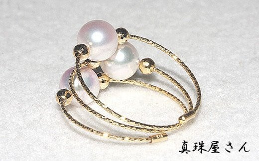 MIKIMOTO　ミキモト　大粒天然アコヤ本真珠リング　K18YG パール