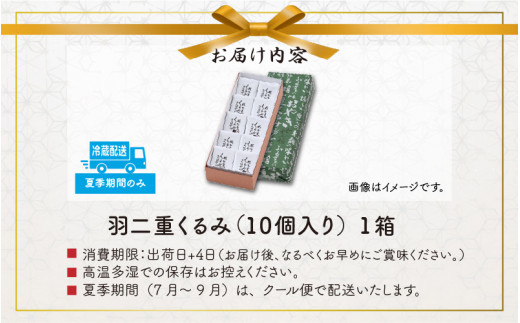 【先行予約・2024年1月中旬頃から発送】【ランキング最高1位！人気の返礼品です！】羽二重くるみ 10個入り | 和菓子 スイーツ 金花堂はや川 |  お菓子 デザート スイーツ 洋菓子 和菓子 お茶菓子 お茶 お土産 お取り寄せ 詰め合わせ 個包装 セット ギフト 贈答用 プレゼント はぶたえ 胡桃 