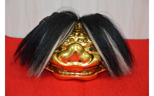 獅子頭　4.5寸ミニチュア　金箔仕上げ　播州の伝統技法　職人技