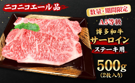 【A5等級 博多和牛】サーロインステーキ用 500g（2枚入り）