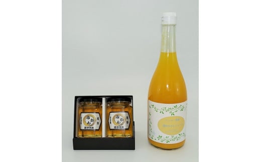 みかん蜂蜜「ジオハニー」170g×２瓶と柑橘生搾りジュース720ml×１本のセット 247409 - 愛媛県西予市