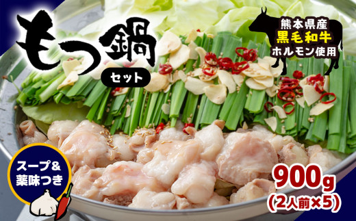 もつ鍋セット 2人前×5回分 | 熊本県産 黒毛和牛 ホルモン もつ 鍋 国産 小分け 大容量 | 熊本県 熊本 くまもと 和水町 なごみ もつ鍋 牛
