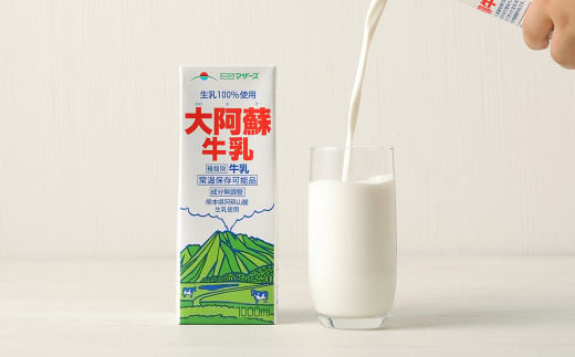【6ヶ月定期便】 生乳 100％ 大阿蘇牛乳 ロングライフ 牛乳 1000ml×6本入り 合計6L