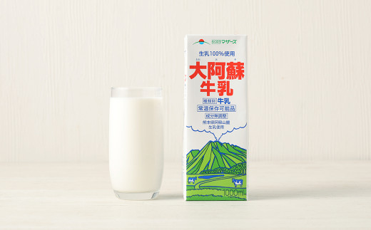 【12ヶ月定期便】 生乳 100％ 大阿蘇牛乳 ロングライフ 牛乳 1000ml×6本入り 合計6L