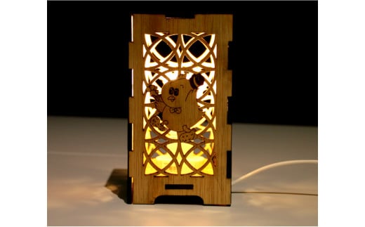 木製行燈型LEDランタン☆村のマスコット「ピータン」入り☆[AG1-2B] 306513 - 北海道中札内村