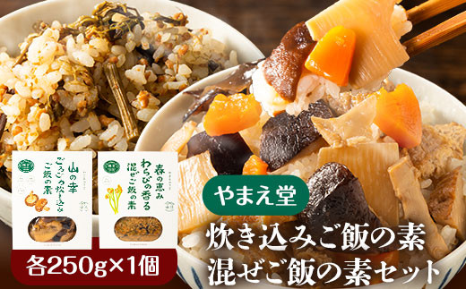 炊き込みご飯の素 混ぜご飯の素セット 各250g×1個 有限会社 やまえ堂 《30日以内に順次出荷(土日祝除く)》山の幸 たけのこ 竹の子 筍  しいたけ きくらげ わらび 炊き込みご飯 混ぜ込みご飯 送料無料|