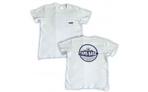 TKMS BASE メインロゴTシャツ(大人)　Lサイズ　・カラー　ホワイト(ポケット付) 352298 - 岩手県大槌町