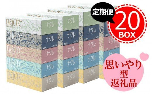【定期便】ティッシュペーパー5箱×4セット(計20箱)　 3ヶ月 641592 - 岩手県北上市
