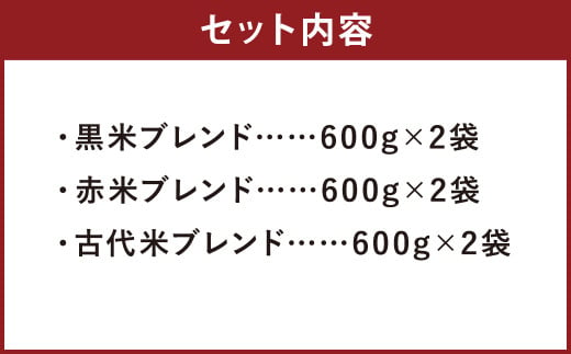 熊本県 菊池産 もち麦入り雑穀米 贅沢ブレンド 計3.6kg 600g×3種×2セット