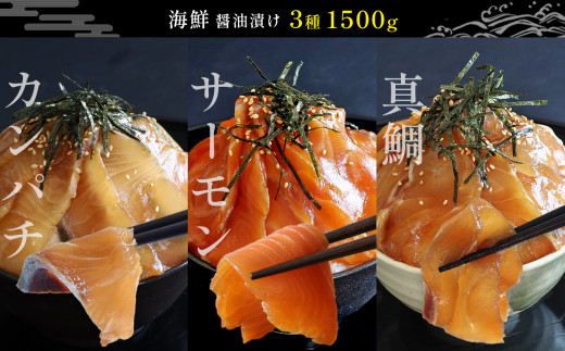 海鮮３種（真鯛・カンパチ・サーモン） 漬け丼の素セット 各100g×5パック 340755 - 熊本県玉名市