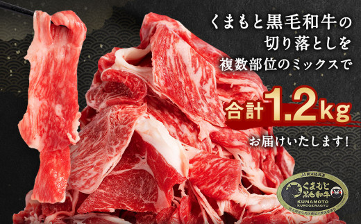 【訳あり】【毎月数量限定】 くまもと黒毛和牛 切り落とし 1.2kg ミックス 牛肉