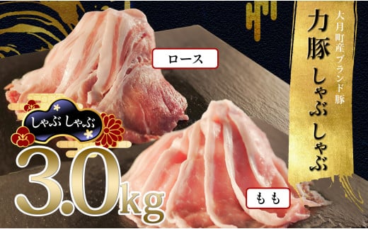 【高知県 大月町産ブランド豚】力豚しゃぶしゃぶ3kgセット 790738 - 高知県大月町