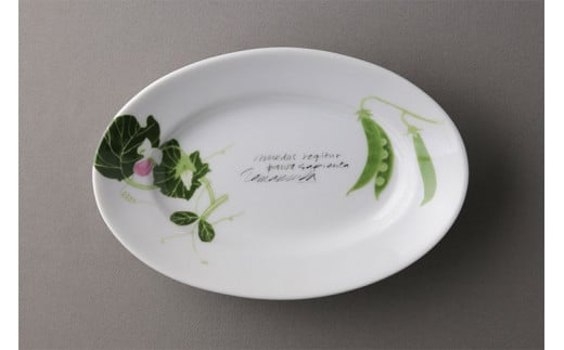 【ヴィラデストワイナリー】ベジタブルシリーズ食器　オーバルプレート（楕円形）３枚（エンドウとズッキーニとハラペーニョ）セット