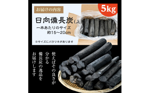 日向備長炭(上・5kg※短丸と短割の混成)アウトドア キャンプ用品 BBQ バーベキュー 木炭 国産【IK-2】【池田製炭所】