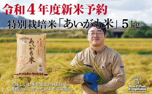 40P9008 【令和4年産新米予約】秋田県特別栽培米あきたこまち「あいがも米」5kg