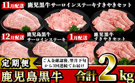 [定期便]鹿児島黒牛を3ヶ月毎月お届け!〜11月下旬から順次発送開始分〜[BR-11-022H]