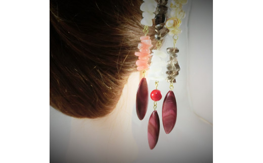 ブランドサイト 天然珊瑚 オパール 簪 かんざし 和装小物 サンゴ 宝石