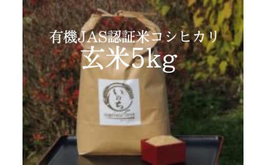 有機JAS認証米コシヒカリ玄米５kg 308470 - 福島県喜多方市