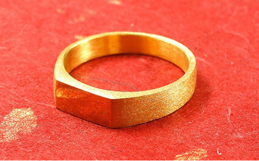 [№5649-0295]24金 純金 リング 印台 ゴールド 金 ピンキーリング 指輪 地金 幅広 太め シンプル