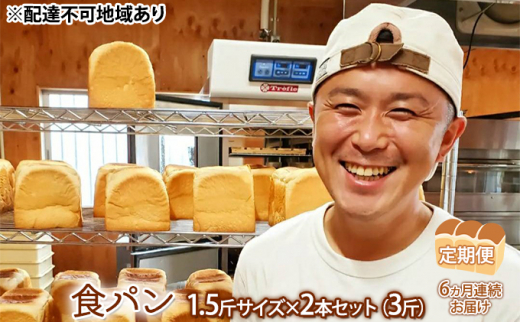 [№5698-1056] 定期便 アラジントースターと相性抜群！食パン 1.5斤サイズ×2本セット（3斤）6ヶ月連続お届け[ 生食パン 常温 ] - 加西市加西市 | ふるさと納税 [ふるさとチョイス]