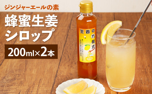 蜂蜜 生姜 シロップ ジンジャーエールの素 計400ml（200ml×2本） ジュース