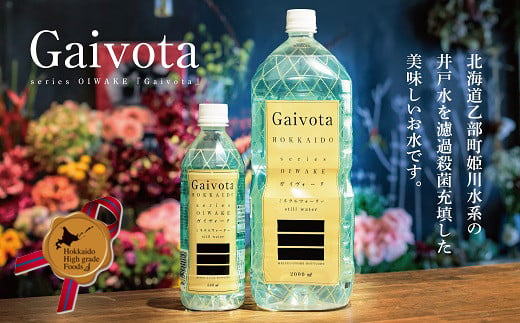 ＜Gaivota」1箱（500ml×24本/箱）+1箱（2L×6本/箱＞　北のハイグレード食品　北海道乙部町の天然シリカ水
