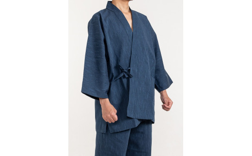 061‐21　【黒・L】織り・縫製　地元遠州製　雲糸作務衣