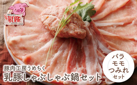 H04-05 乳豚 しゃぶしゃぶ鍋Ｂセット(バラ・モモ・つみれ)