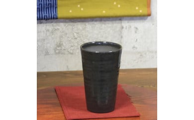 信楽焼 うま泡ビアカップ（黒） 陶器 フリーカップ タンブラー 507158 - 滋賀県甲賀市