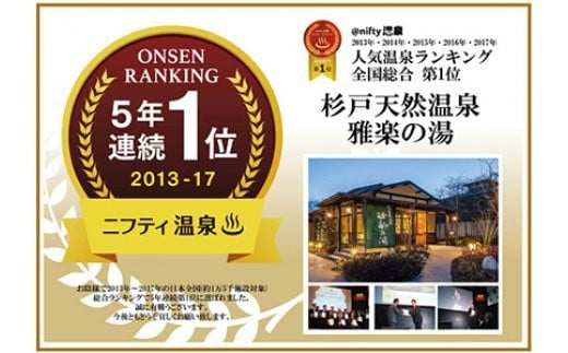 杉戸天然温泉雅楽の湯 うたの湯 スーパー銭湯 回数券