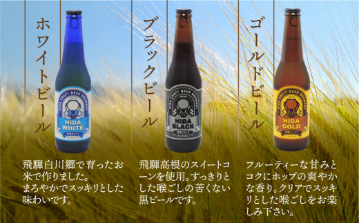 地ビール飛騨 定番セット 3種6本 黒ビール ライトエール ダークラガー