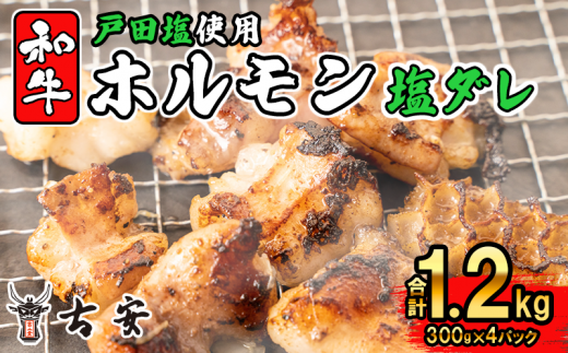 【通常配送】和牛 ミックス ホルモン 戸田 塩ダレ 1.2kg 300g 4パック 焼肉 小分け 古安