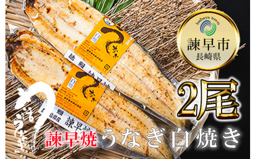 ＜諫早淡水＞うなぎ白焼き2尾 / うなぎ ウナギ 鰻 白焼き 白焼 / 諫早市 / 活うなぎ問屋 諫早淡水 [AHAT011]