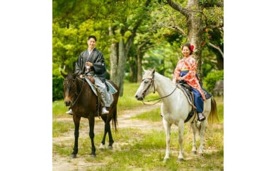 福岡城　着物で乗馬体験　２名様分 443990 - 福岡県福岡市