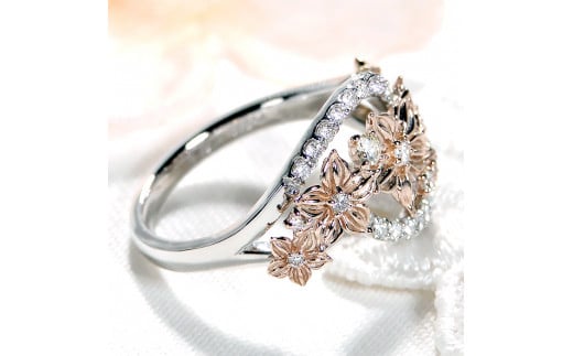 リング・指輪 7号 花 フラワー 花 フラワー Pt900プラチナ ダイヤモンド 1.05ct