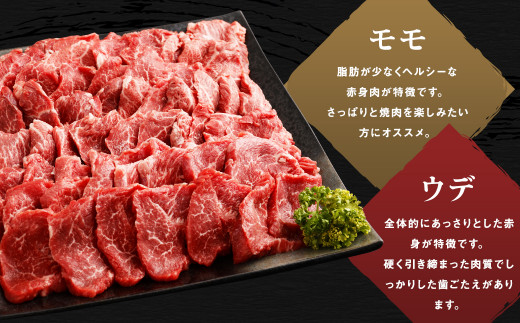 熊本県産 黒毛和牛 焼肉用 モモ・ウデ 合計800g 牛 肉